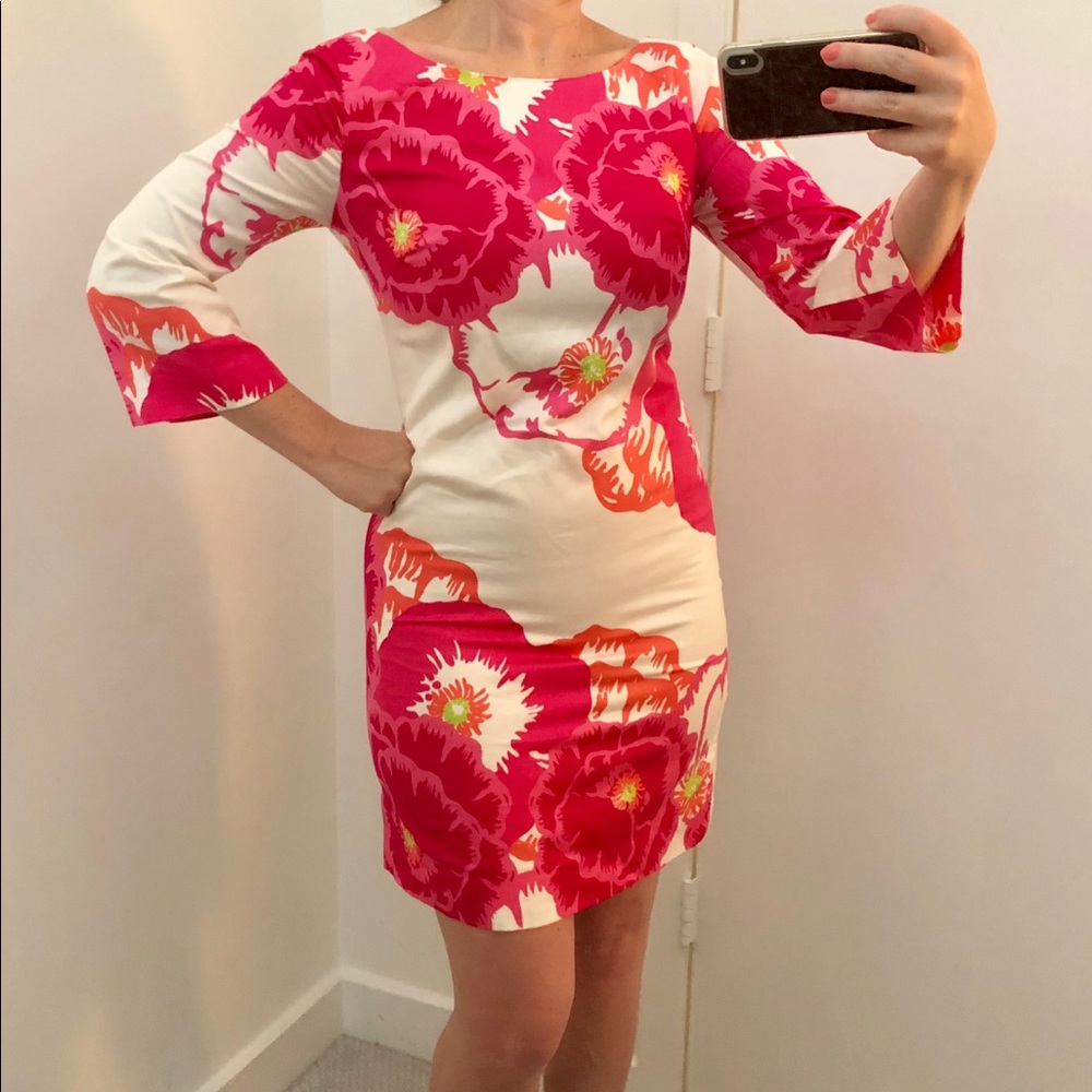 Lilly Pulitzer Pink Cream Long Sleeve Dress sz 4